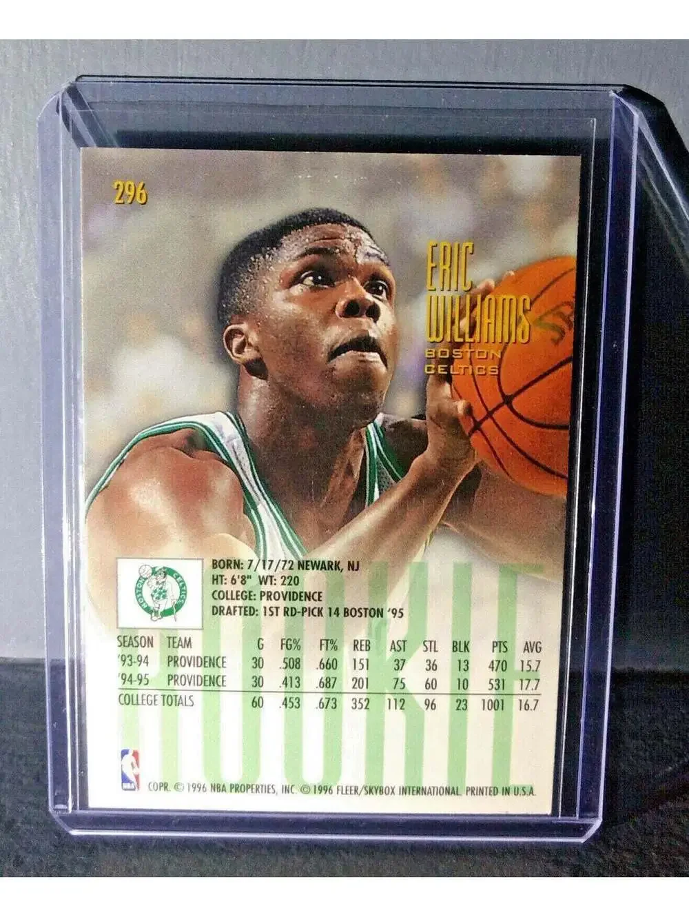 1995-96 Eric Williams #296 Fleer Ultra Rookie Basketball Card